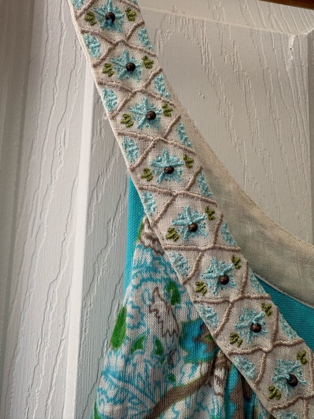 Free People vintage Y2K beaded floral dress size medium - Picture 3 of 12